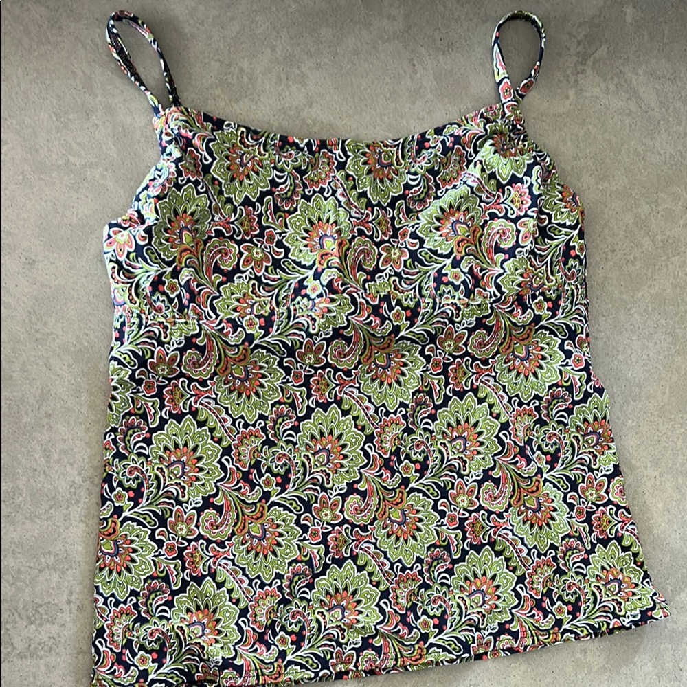 Lands' End Pink and Green Swim Tankini